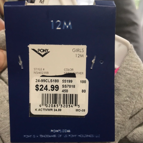 PONY Pink & Gray Matching Set (Baby Girl) NWT - Picture 4 of 4